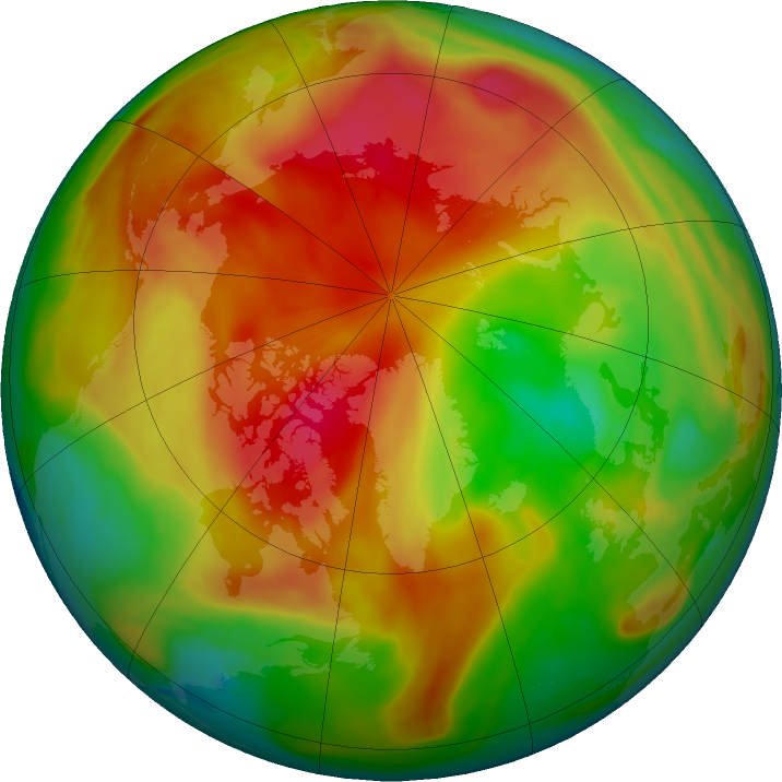 Arctic ozone map for 19 April 2019